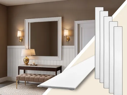 Wandpaneele Landhausstil – Elegante Boiserie Wandverkleidung aus Polystyrol in Weiß