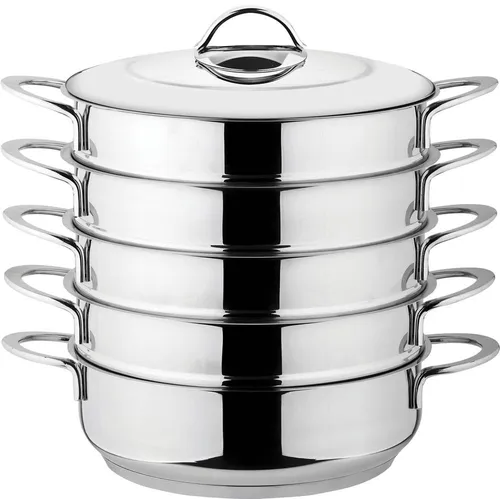 26cm Dampfkocher Dampfkochtopf Mantowarka mit Deckel aus Edelstahl Manty-Kocher -