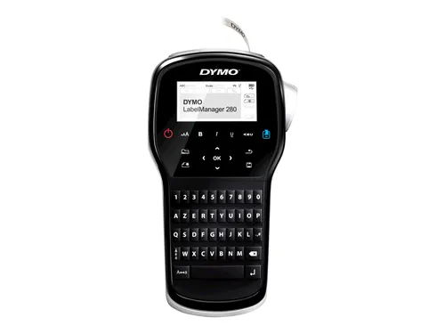 Dymo Beschriftungsgerät LM 280 - 2-zeiliges Handgerät mit Koffer, effizient beschriften mit 200 Zeichen und 9 Etiketten-Speicher