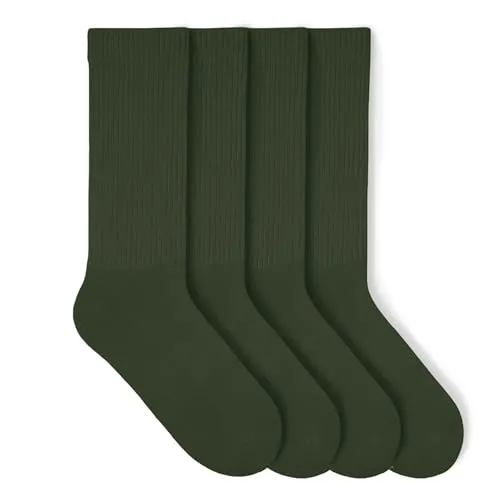 von Jungfeld Tennissocken Herren & Damen im Retro Look - Atmungsaktive Sportsocken aus Bio-Baumwolle, langlebig, rutschfest - Gr. 36-46 (DE/NL/SE/PL, Numerisch, 41, 46, Regular, Regular, Army Green)