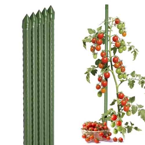 Sekey Rankhilfe Tomaten Pflanzstab - 20 Stück, rostfreies Stahlrohr, UV-beständig und ideal für stabile Pflanzenunterstützung