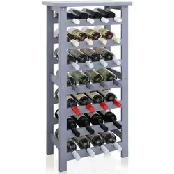 Weinregal aus Bambus für 28 Flaschen – 7 Etagen in Grau - Praktisches Weinregal für 28 Flaschen, ideal für Küche, Speisekammer oder Bar. Stilvolles Design aus Bambus, das Platz spart und Ihre Weinsammlung elegant präsentiert.