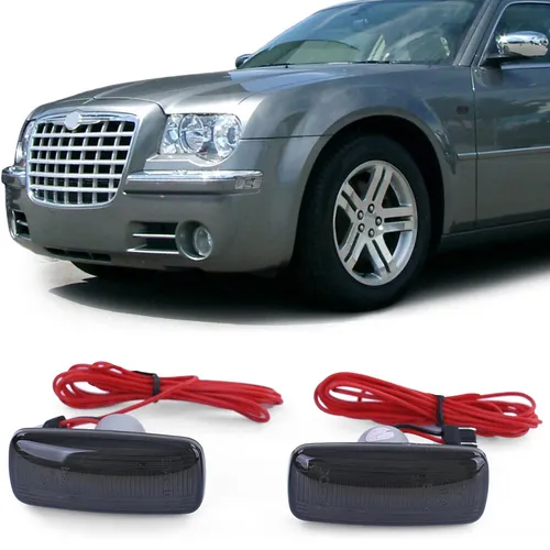 LED Lightbar Seitenblinker Schwarz für Chrysler 200 07-16 300 05-06 300C 04-10