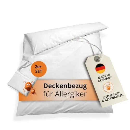 sleepling 2er Set Evolon Encasing Bettbezug für Allergiker - Bettwäschen mit patentierter Evolon Technologie, milbenkotdicht und bis 95 Grad waschbar – ideal für Hausstauballergiker und sorgt für hygienischen Schlaf.