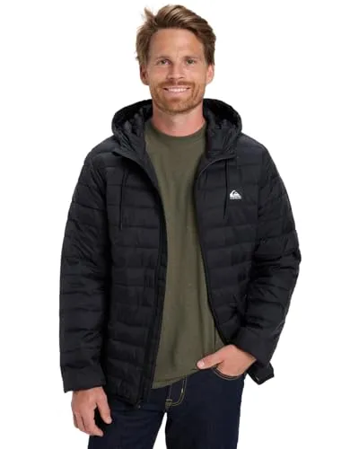Outdoorjacke QUIKSILVER Scaly Hood, Herren, Gr. S, schwarz - Funktionsjacke für Herren mit DryFlight®-Technologie für optimalen Wetterschutz. Hergestellt aus recyceltem Nylon, bietet hohe Wärmeisolierung und ist umweltfreundlich.