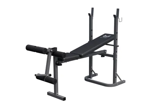 GYRONETICS Hantelbank - Verstellbare Multifunktionsbank mit Langhantel-Ablage - Multifunktions-Hantelbänke für Krafttraining, ideal für vielseitige Übungen wie Bankdrücken und Beinbeugen; klappbar und platzsparend, maximaler Komfort durch hochwertige Polsterung.