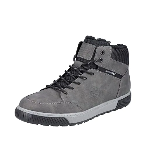 Rieker Herren Schnürstiefel - Grau - 45 - Wanderschuhe mit Rieker-Tex-Membran für optimalen Nässeschutz, kuscheligem Warmfutter und rutschfester Sohle. Ideal für kalte Tage, damit Ihre Füße immer warm und trocken bleiben.