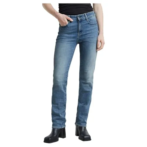 G-STAR Damen Strace Straight Jeans, Blau (Sun Faded Niagara) - Stylische Straight Jeans mit 5 Taschen und komfortablem Tragegefühl, ideal für jeden Tag.