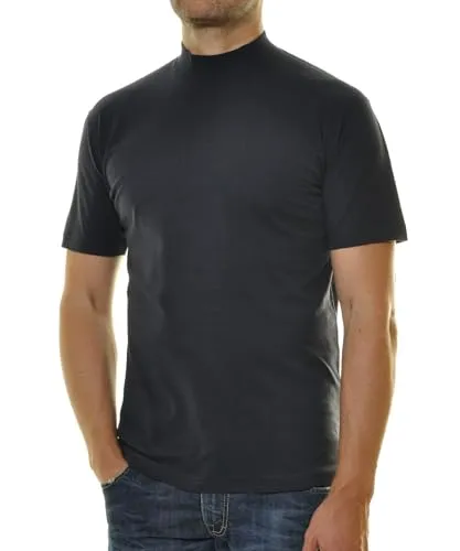 RAGMAN Herren Stehkragenshirt Kurzarm Marine-070, S von RAGMAN