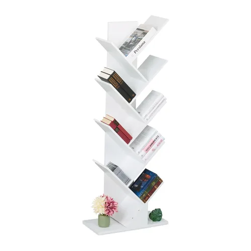 Bücherregal Bücherturm 9 Ebenen - Regal für Wohnzimmer und Büro, bietet Platz für viele Bücher und Deko mit einer maximalen Gewichtskapazität von 18 kg.