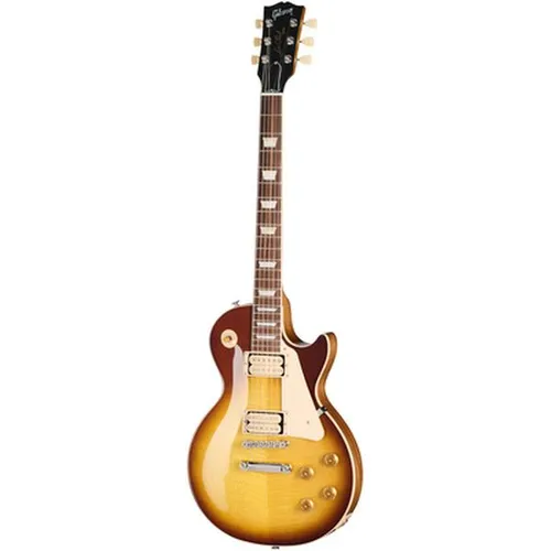 Les Paul Standard 50s Double Trouble - Vintage Tobacco Burst Gloss E-Gitarre - Gitarren mit klassischem Single Cut Design, ausgestattet mit kraftvollen Humbucker-Tonabnehmern für ein authentisches Rock-Sound Erlebnis.