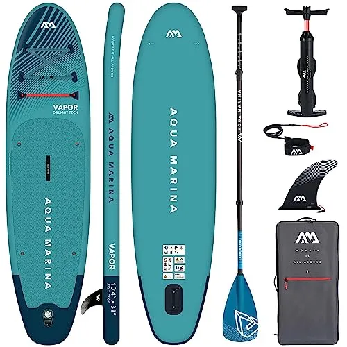 Aqua Marina Aufblasbar Sup Board Stand up Paddle AQUAMARINA Vapor Komplette Packung 315x79x15 cm mit Carbon Paddel