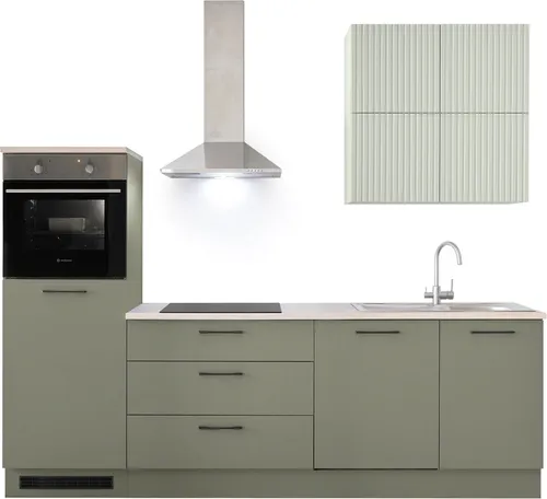BASIC by Balculina Küchenzeile Mint B/H/T 260x200x60 cm, Breite 260 cm, wahlweise mit E-Geräten und Induktion