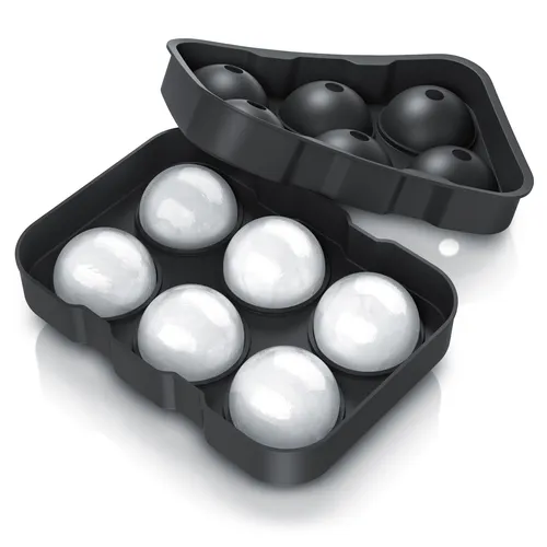 Arendo Eiswürfelformen 6 Fach mit Trichter und Deckel Schwarz
