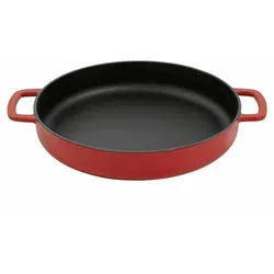 Produktbild Combekk Sous Chef Bratpfanne 28 cm – Gusseisen – Rot mit 2 Griffen