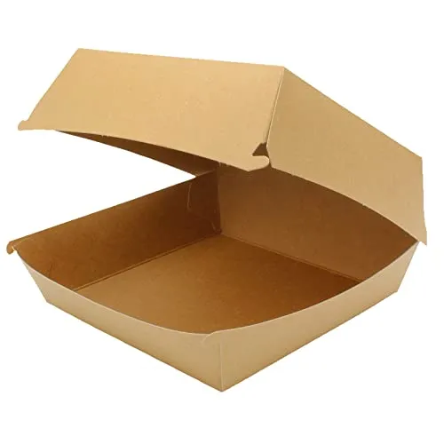 Pro DP 150-200 Bio Hamburgerboxen Burgerboxen Fastfood Snackboxen braun Frischfaser fettdicht versch. Größen - Inkl. VerpG in D (180x180x80mm (Bodenmaß 145x145mm) 150St.)
