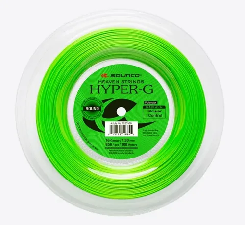 Solinco Hyper-G Tennissaitenrolle 17, rund - Hochwertige Tennissaiten für präzise Kontrolle und Spin, ideal für ambitionierte Spieler.