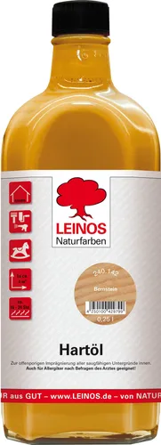 LEINOS Holzöl 250 ml | Hartöl Bernstein für Tische Möbel Arbeitsplatten | Teak Eiche Möbelöl für effektive Versiegelung und langanhaltenden Schutz im Innenbereich