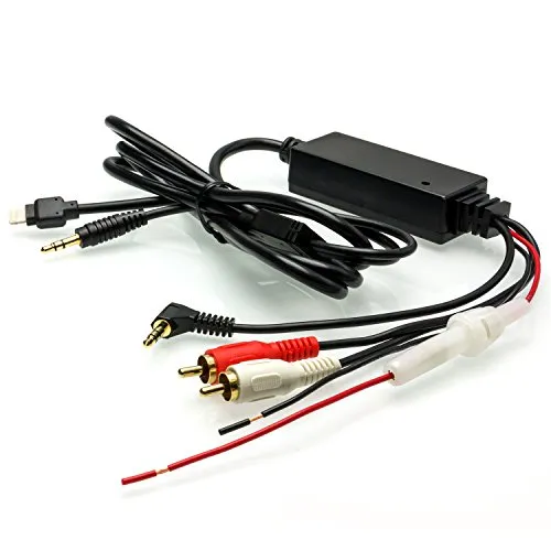 AUX Adapter Kabel 12V 3,5mm Klinken Stecker & Cinch Kompatibel Mit Apple iPhone