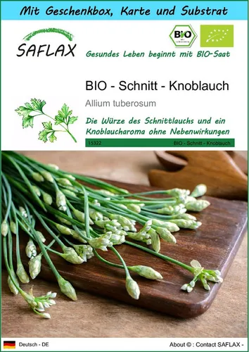 SAFLAX Kräutersamen SAFLAX - Geschenkset - BIO - Schnitt - Knoblauch