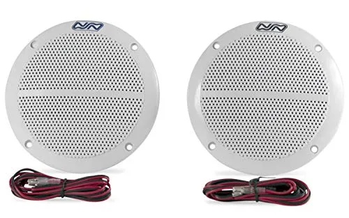 wellenshop Nuova Rade Lautsprecher für Boot 1 Paar 2 Stück 80W oder 100W Einbau Wasserdicht Weiß Boxen Marine Boots-Lautsprecher Größe 80 Watt