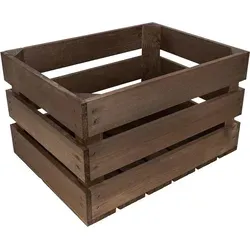Creative Deco Holzkiste Braun | 40 x 30 x 23 cm | Deko Kiste Holz Obstkiste Weinkiste Aufbewahrungskiste - Braun