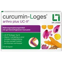 curcumin-Loges arthro plus UC-II 60 St - Rezeptfreies pflanzliches Ergänzungsmittel, unterstützt die Gelenkgesundheit mit hochwertigem Kurkumin