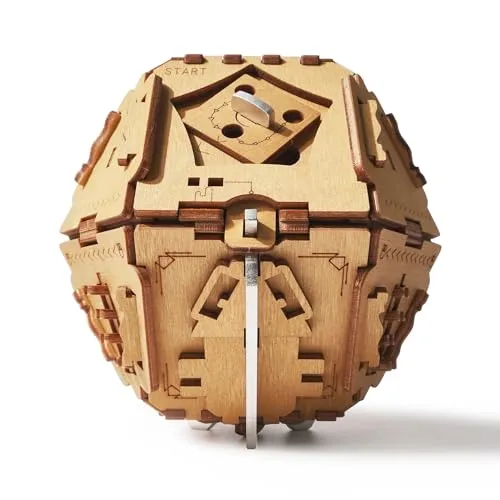 PUZZLE POTATO Stein der Weisen - Escape Room Spiel - Erlebe spannende Rätsel und einzigartige Mechaniken in dieser hochwertigen Puzzle Box aus silber eloxiertem Aluminium. Ideal für Denksport-Fans und als originelles Geschenk für besondere Anlässe.