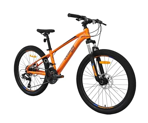 Keskin eBike Mountainbike MTB1 – 24 Zoll Kinderfahrrad für Abenteuer - Kinderfahrrad mit 21 Gang Kettenschaltung, robustem Aluminiumrahmen und mechanischen Scheibenbremsen – ideal für Schule, Freizeit und Trails.