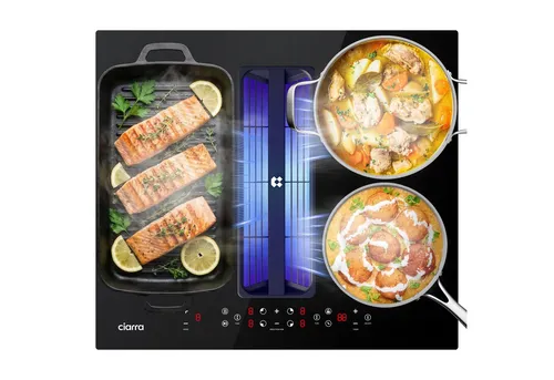 CIARRA Kochfeld mit Dunstabzug 60 cm – Induktionskochfeld mit Plasma+-System