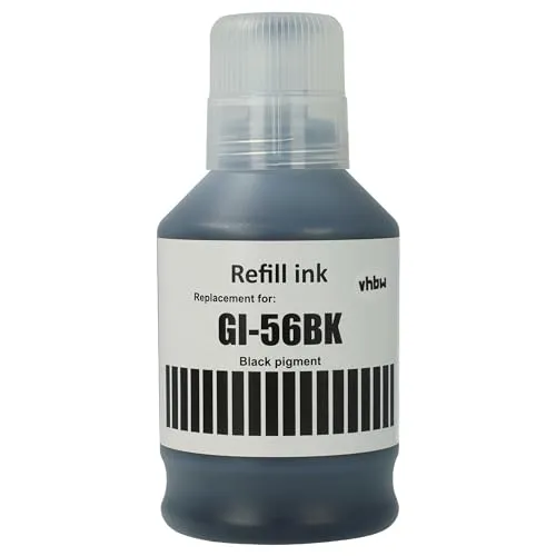 vhbw Nachfülltinte kompatibel mit Canon MAXIFY GX 3040, GX 3050, GX 4040, GX 4050, GX 5050 Drucker - Refilltinte Schwarz, Pigmentiert