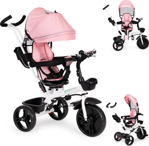 Dreiradkinderwagen 360* Drehsitz Rosa