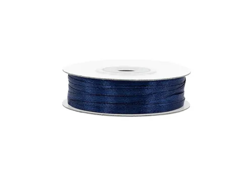 Creativery Satinband, Satinband 3mm x 50m Rolle Dunkelblau