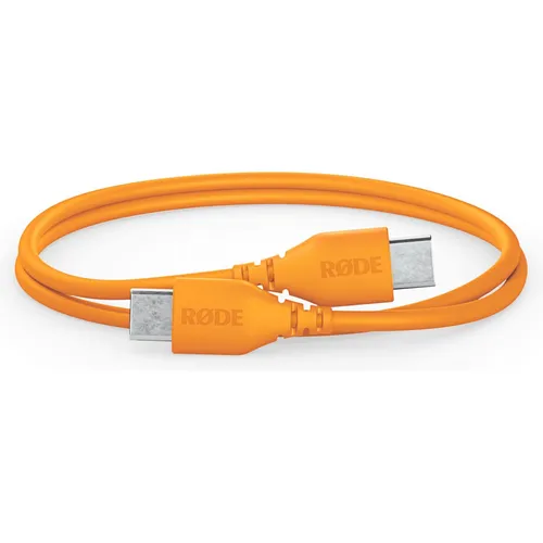 R DE SC22 USB-C zu USB-C Kabel - 30 cm, orange, hochwertig abgeschirmt für Mikrofone und Geräteanschluss