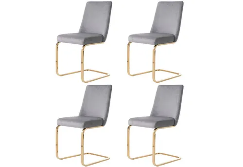 Odikalo Essgruppe Lounge-Sessel Samt-Esszimmerstuhl 4er-Set Wohnzimmer Schlafzimmer
