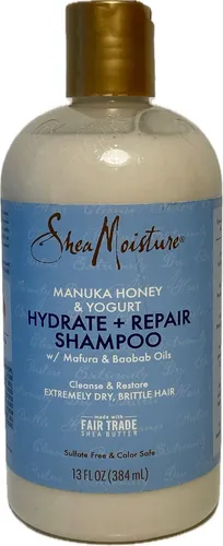 Shea Moisture Manuka Honey & Yogurt Shampoo 13oz/384 ml - Sulfatfreies Shampoo für intensive Feuchtigkeit und Reparatur, ideal für geschmeidiges und glänzendes Haar.