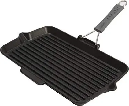 STAUB Grillpfanne 34 x 21 cm - rechteckig - Hochwertige Grillpfanne aus Gusseisen, ideal für saftige Grillgerichte und gleichmäßige Wärmeverteilung. Perfekt für Fleisch und Gemüse.