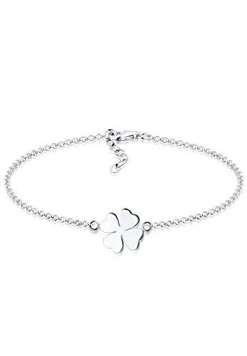 elli Armband Damen Kleeblatt Symbol Glücksbringer - Armband aus 925 Sterling Silber, 18 cm lang, mit charmantem Kleeblatt-Symbol als Glücksbringer – perfekt für jeden Anlass.