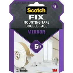 3M Scotch-Fix Spiegelmontageband 4496W-1950-P, 19 mm x 5 m, Hält bis zu 5 kg, 1 kg/15 cm