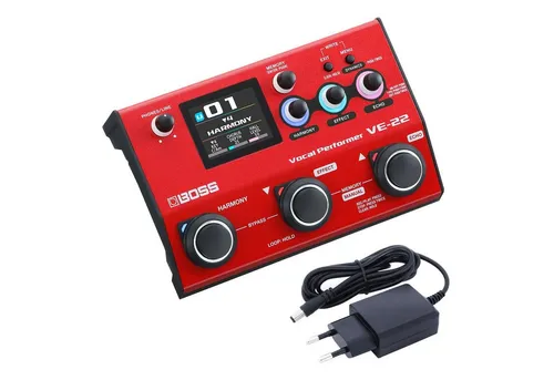 Boss VE-22 Multi-Effektgerät für Gesang - Vielseitiges Aufnahmegerät mit 39 Effekten, integriertem Looper und Vocal-Harmony-Funktion für beeindruckende Gesangseffekte. Ideal für Live und Studio!
