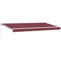 vidaXL Einziehbare Markise Burgunderrot 350x200 cm - Stylische Markise für Balkon oder Terrasse, bietet UV-Schutz und ist wasserabweisend. Ideal für alle Wetterbedingungen und einfach manuell verstellbar – für perfekten Schatten an sonnigen Tagen.