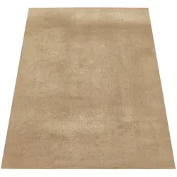 Paco Home Kurzflorteppich 200x200 cm - Beige - Strapazierfähiger Kurzflorteppich aus 100% Polyester, ideal für Fußbodenheizung. Erleben Sie kuscheligen Komfort und pflegeleichte Reinigung für Ihr Zuhause.