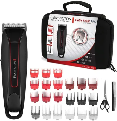 Remington HC550 - Haarschneider mit Akku- und Netzbetrieb, 19 Aufsteckkämme für präzise Schnittlängen von 1,5-25 mm, bis zu 120 Minuten Betriebszeit und praktische Tragetasche