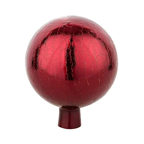 VERDOBA - Rosenkugel - Gartenkugel für den Garten - Dekokugeln Aussenbereich in vielen Farben - Dekokugel Garten Handarbeit - Dekokugeln für den Balkon & die Terrasse (rot, Kristall, 15 cm)