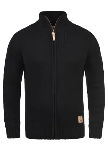 !Solid SDPoul Herren Strickjacke Cardigan - Strickjacke für Herren in Regular Fit, mit Stehkragen und nachhaltiger Baumwollmischung. Ideal für Freizeit und Büro, sorgt für Komfort und Stil.