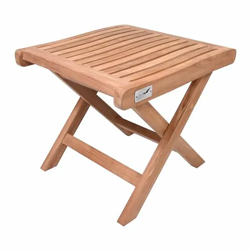 Divero klappbarer Bad-Hocker BACAN aus Teak Holz behandelt - Farbe: Braun