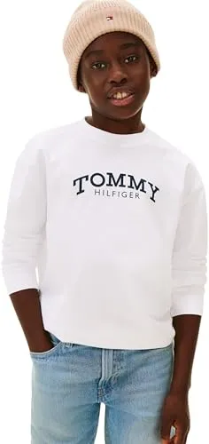 Tommy Hilfiger Jungen Langarmshirt Monotype Print aus Baumwolle, Weiß (White), 92