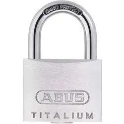 ABUS Titalium 64TI/45 Vorhängeschloss - Robust und leicht für sichere Anwendungen - Das ABUS Titalium Vorhängeschloss bietet zuverlässigen Schutz für Türen, Spinde und mehr. Mit einem stabilen Schlosskörper aus Spezialaluminium und Sicherheitslevel 5 ist es ideal für den alltäglichen Einsatz.