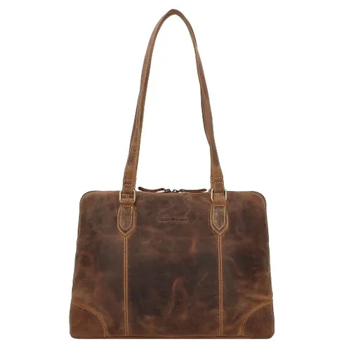 Greenburry Shopper Vintage, Leder - Shopper aus hochwertigem Leder, ideal für organisierte Damen. Mit praktischen Fächern, Laptopfach für bis zu 40 cm und flexiblem Tragekomfort.