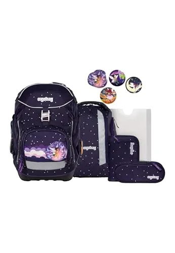 Ergobag Pack 2025 Sternguckbär - Schulranzen mit REFLEX GLOW Edition, reflektierende Prints für erhöhte Sichtbarkeit im Dunkeln, individuell anpassbar für kleine und große Entdecker.